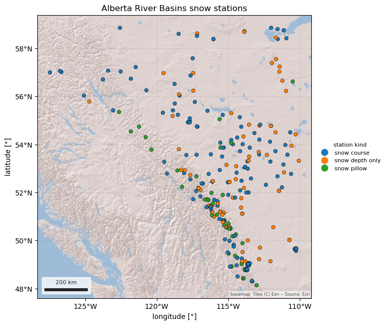 Alberta River Basins snow stations