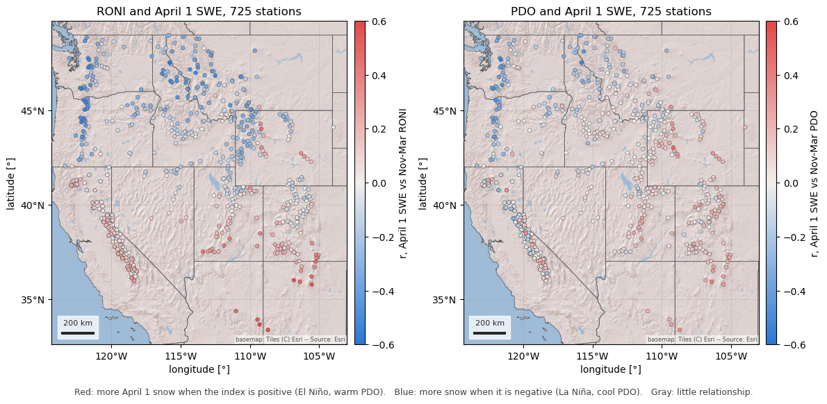 RONI and April 1 SWE, 725 stations, PDO and April 1 SWE, 725 stations