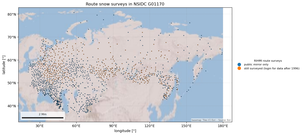 Route snow surveys in NSIDC G01170